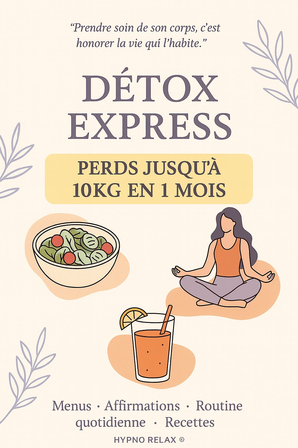 EBOOK DETOX EXPRESS Perd jusqu'à 10 kg en 1 mois + EBOOK 40 RECETTES OFFERT - format PDF